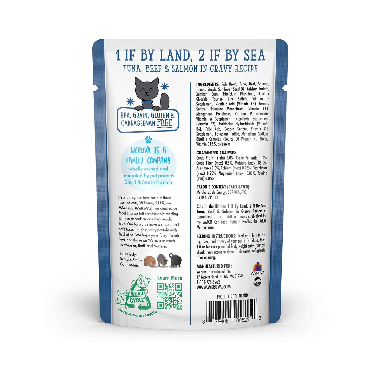 Cats In the Kitchen 1 If By Land 2 If By Sea Tuna Beef &amp; Salmon Pouch
