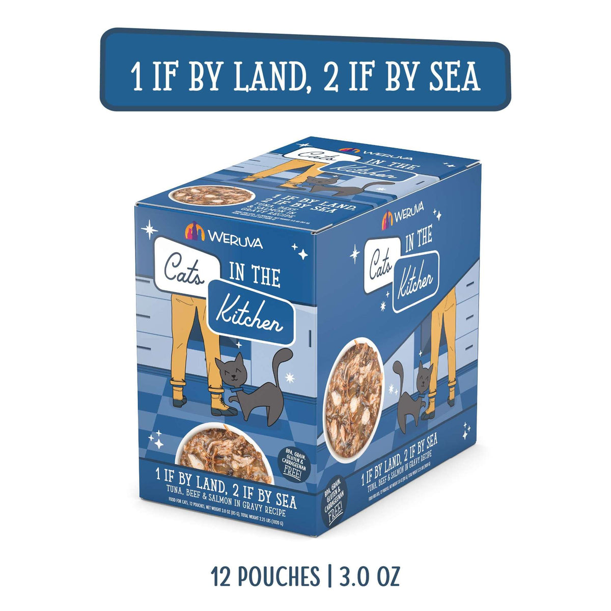Cats In the Kitchen 1 If By Land 2 If By Sea Tuna Beef &amp; Salmon Pouch