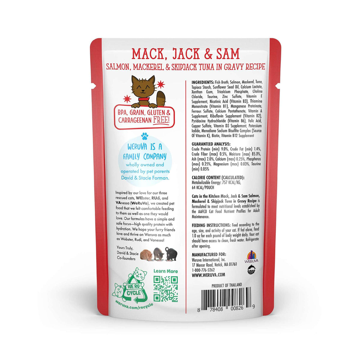 Cats In the Kitchen Mack Jack &amp; Sam Salmon Mackerel &amp; Skipjack Tuna Pouch