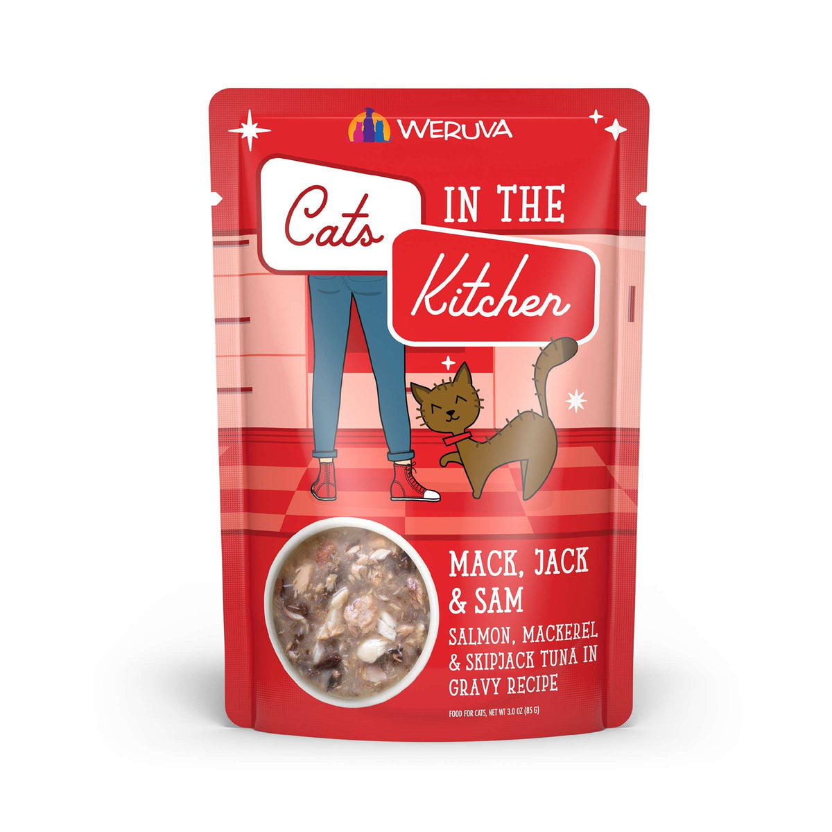 Cats In the Kitchen Mack Jack &amp; Sam Salmon Mackerel &amp; Skipjack Tuna Pouch