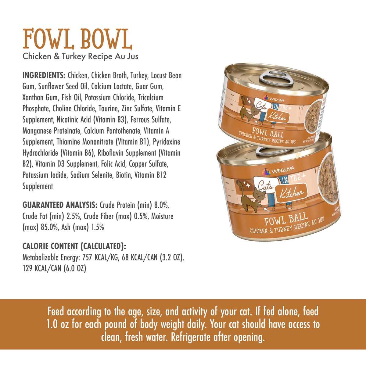 Cats In the Kitchen Fowl Ball Chicken &amp; Turkey Canned Food