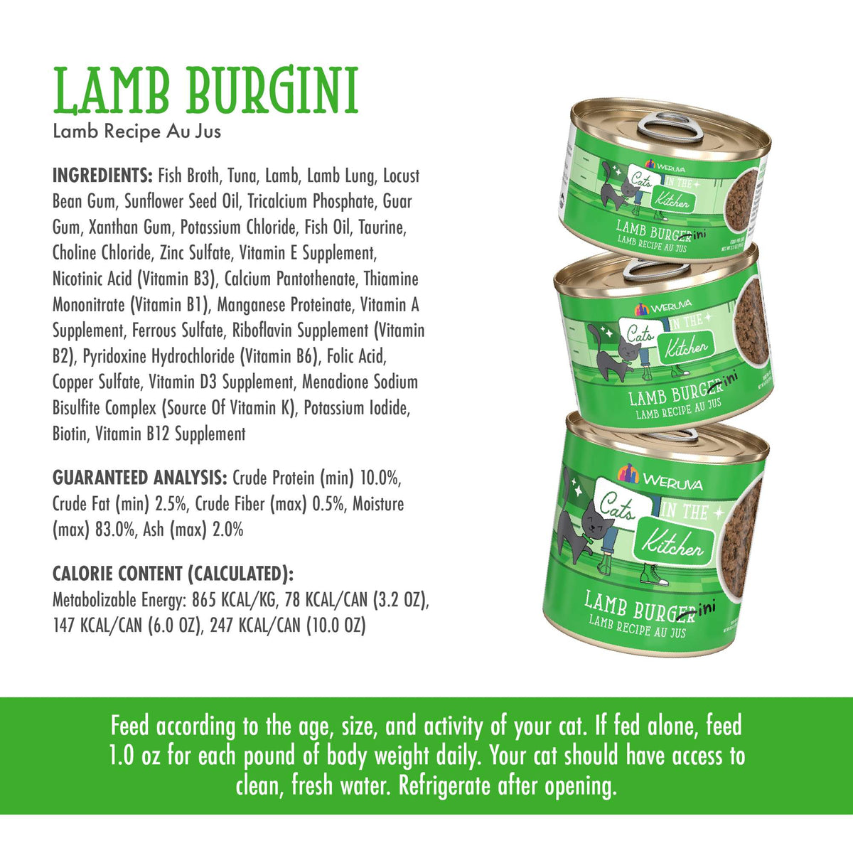 Cats In the Kitchen Lamb Burger-ini Lamb Canned Food