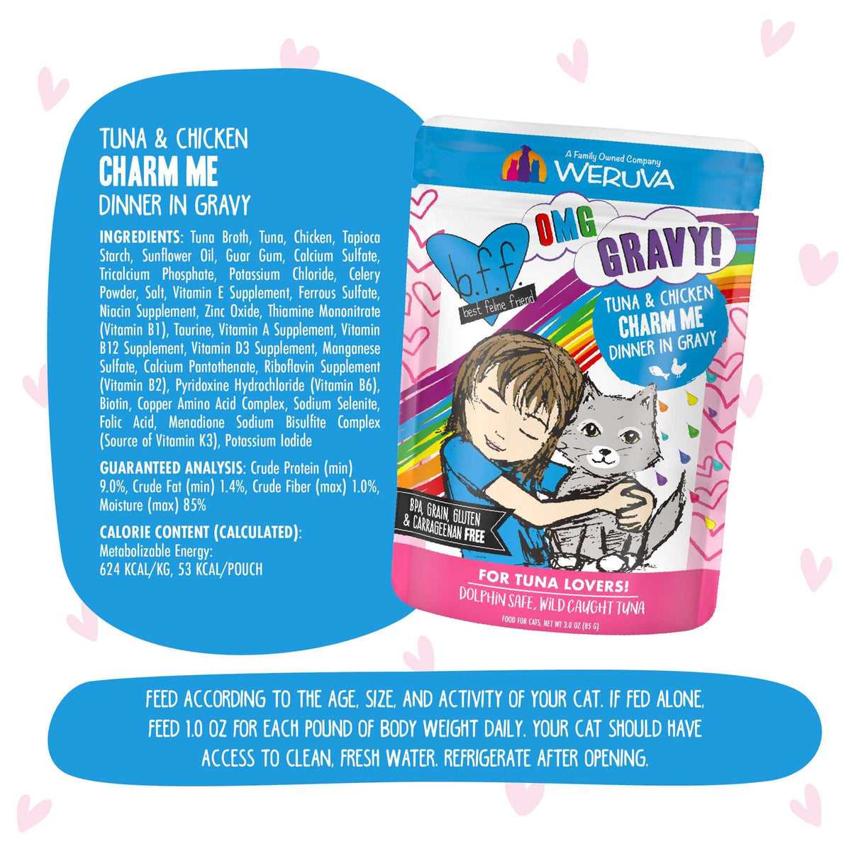BFF OMG Gravy! Charm Me Tuna &amp; Chicken Cat Food Pouch