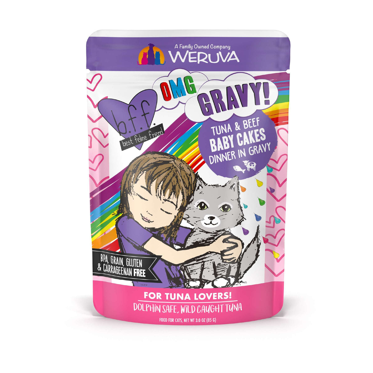 BFF OMG Gravy! Baby Cakes Tuna &amp; Beef Cat Food Pouch