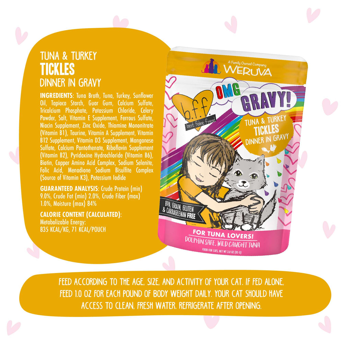 BFF OMG Gravy! Tickles Tuna &amp; Turkey Cat Food Pouch