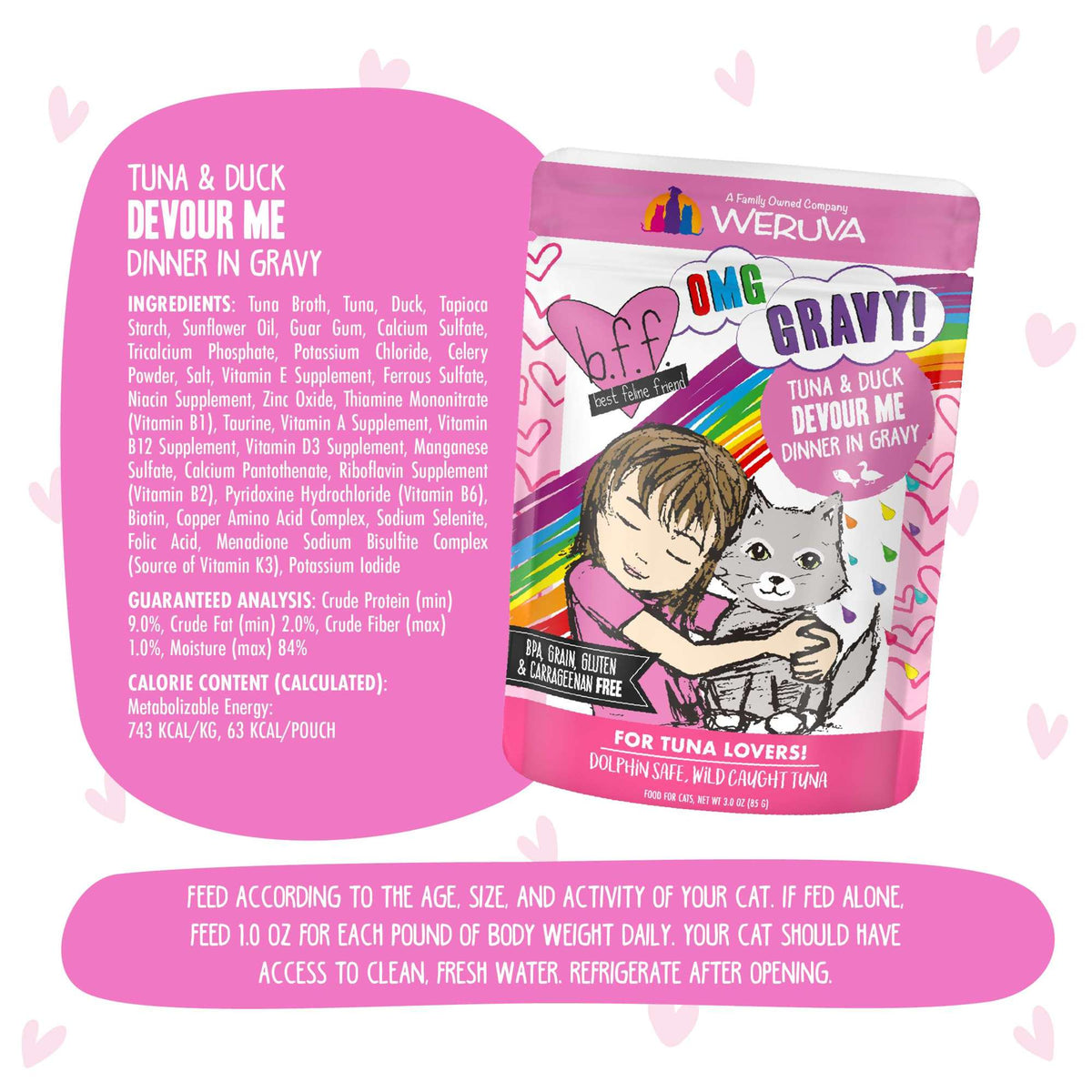 BFF OMG Gravy! Devour Me Tuna &amp; Duck Cat Food Pouch