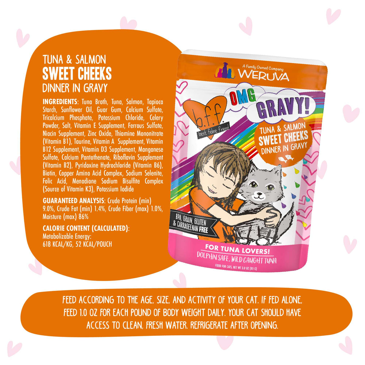 BFF OMG Gravy! Sweet Cheeks Tuna &amp; Salmon Cat Food Pouch