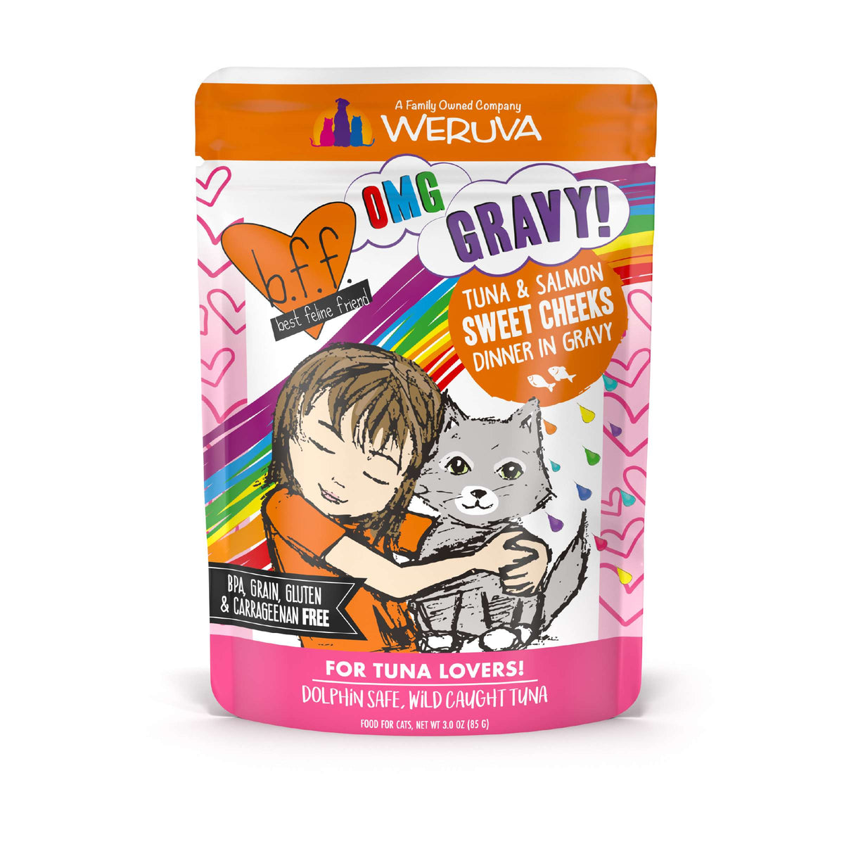 BFF OMG Gravy! Sweet Cheeks Tuna &amp; Salmon Cat Food Pouch