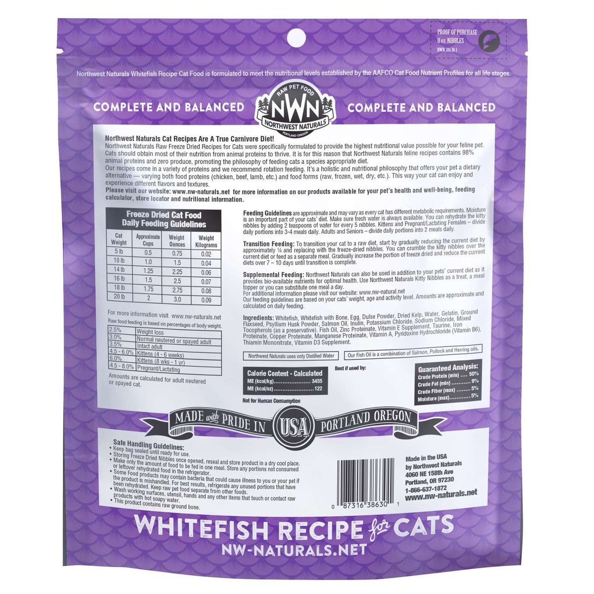 Northwest Naturals Freeze-Dried Raw Whitefish Cat Food