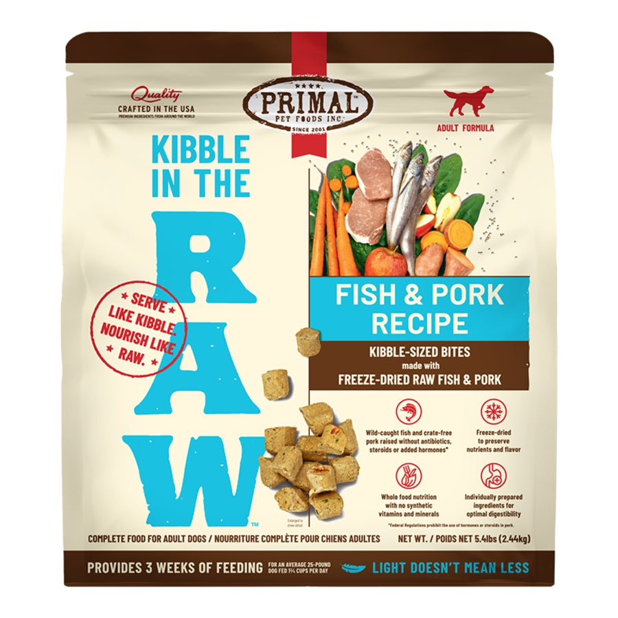 Primal Kibble in the Raw Freeze-Dried Raw Fish &amp; Pork Dog Food