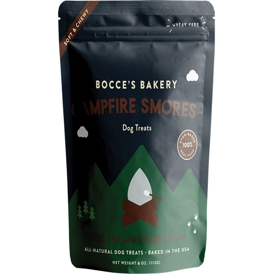 Bocce&#39;s Bakery Campfire S&#39;mores with Carob, Vanilla and Molasses Soft and Chewy Dog Treats