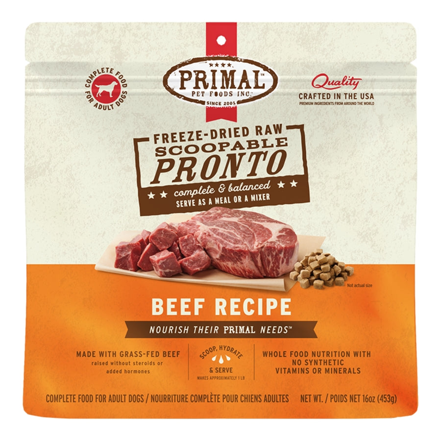 Primal Freeze-Dried Raw Pronto Beef Dog Food