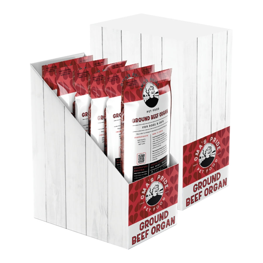 Oma&#39;s Pride Frozen Raw Ground Beef Organ for Dogs &amp; Cats