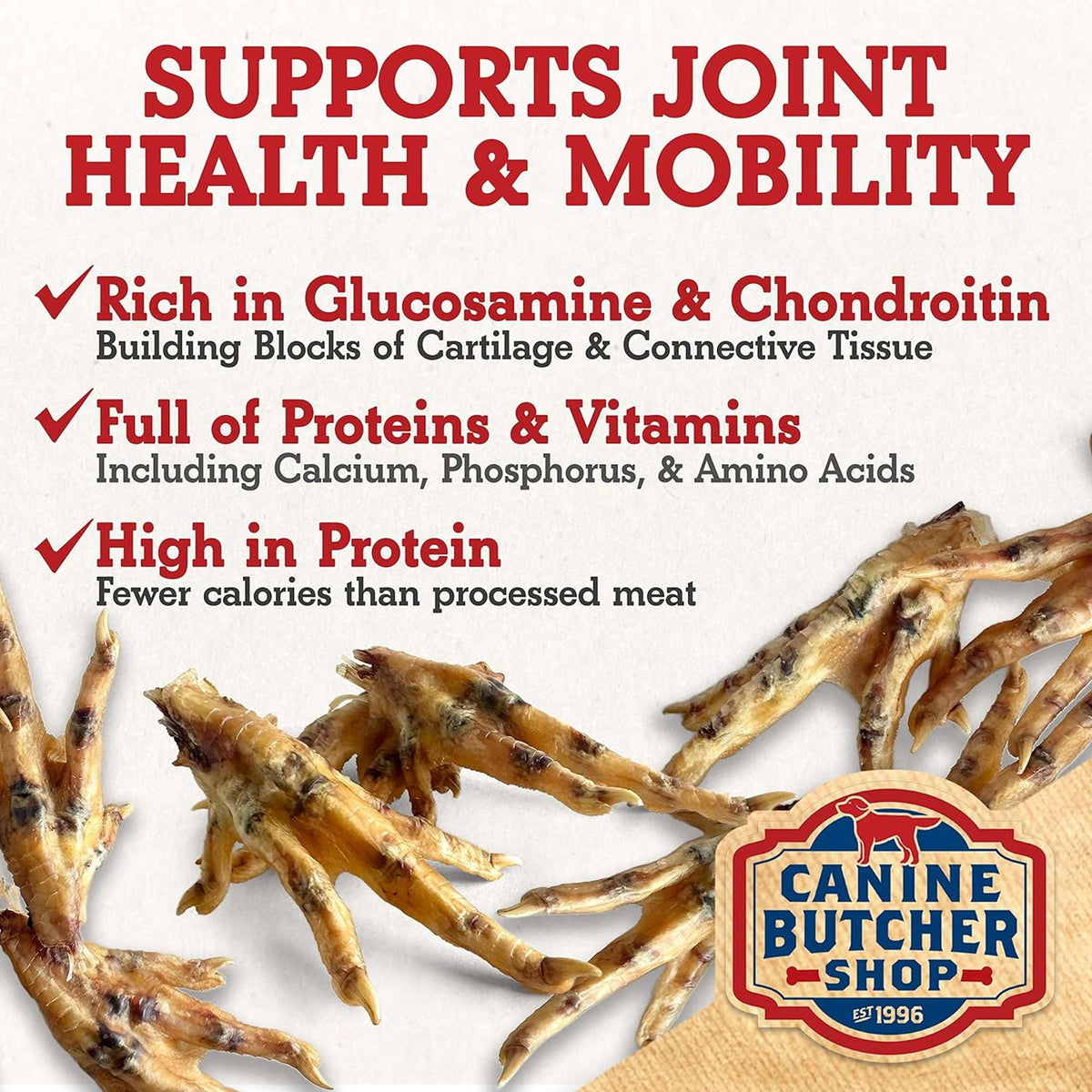Canine Butcher Shop Free-Range Chicken Feet Dog Chews