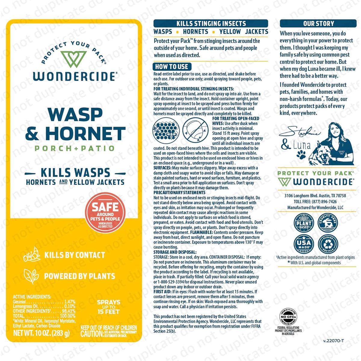 Wondercide Wasp & Hornet Porch + Patio Spray