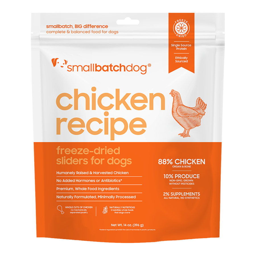 Small Batch Freeze-Dried Raw Chicken Sliders Dog Food