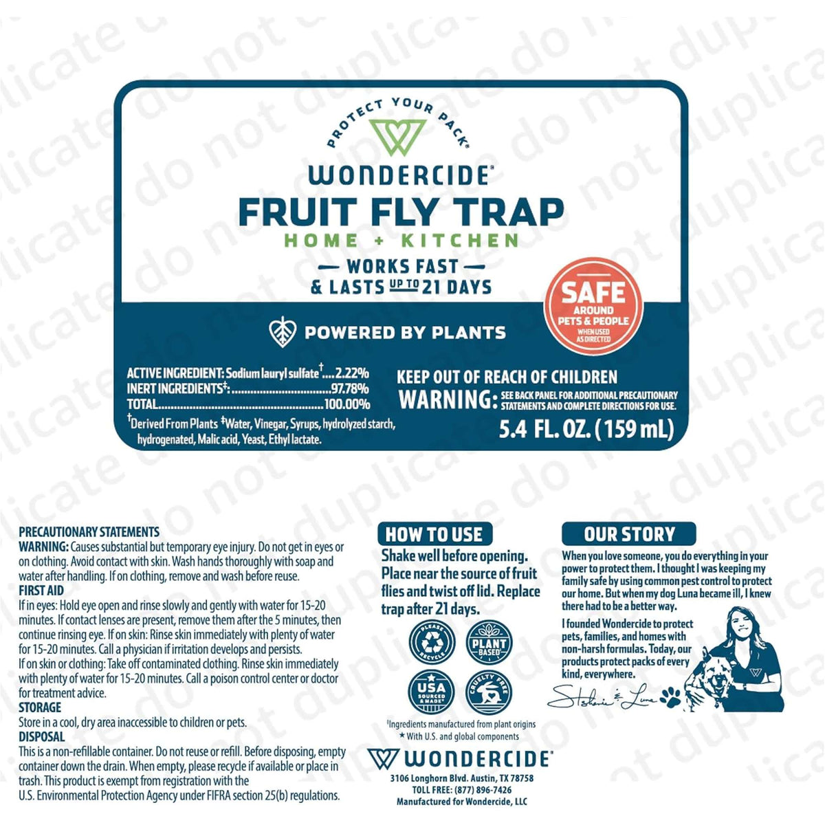 Wondercide Fruit Fly Trap Home + Kitchen