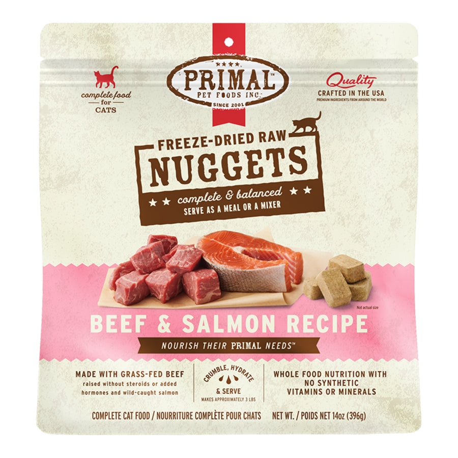 Primal Freeze-Dried Raw Nuggets Beef &amp; Salmon Cat Food