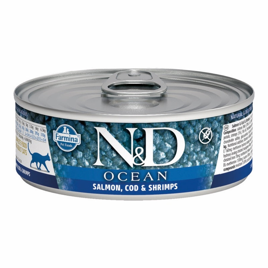 Farmina N&D Ocean Grain Free Salmon, Cod & Shrimp Canned Cat Food