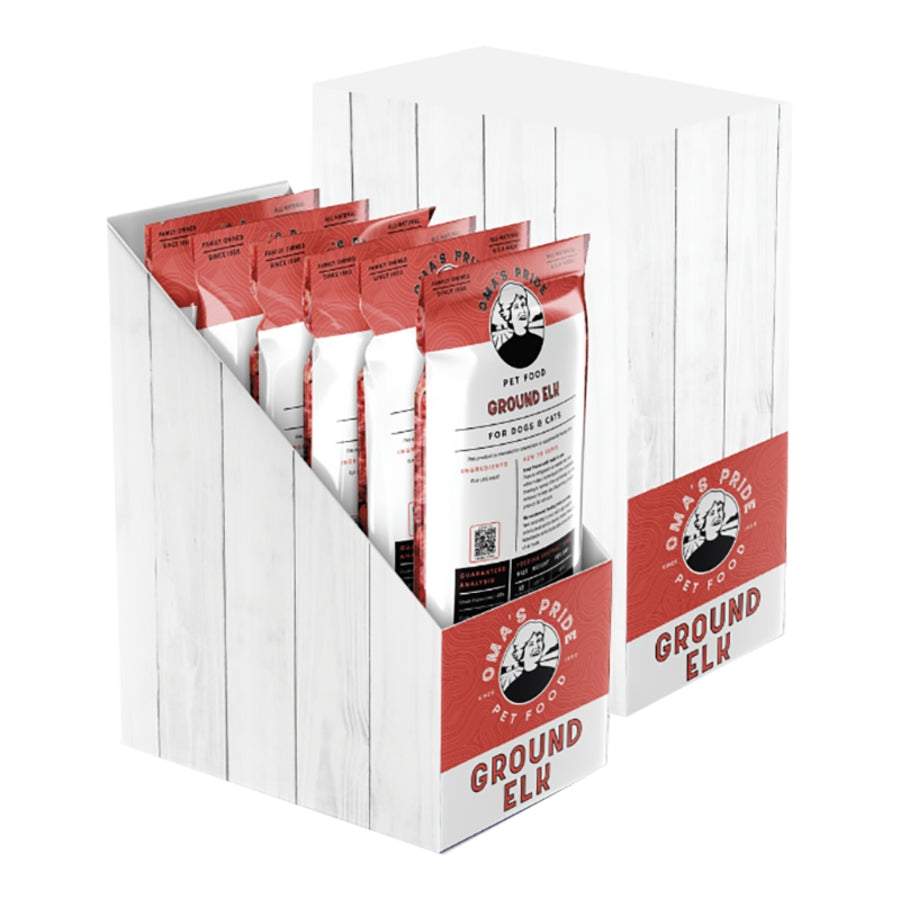 Oma&#39;s Pride Frozen Raw Ground Elk for Dogs &amp; Cats