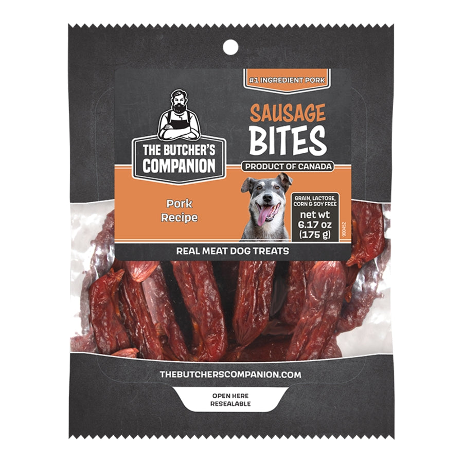 The Butcher&#39;s Companion Pork Sausage Bites Dog Treats