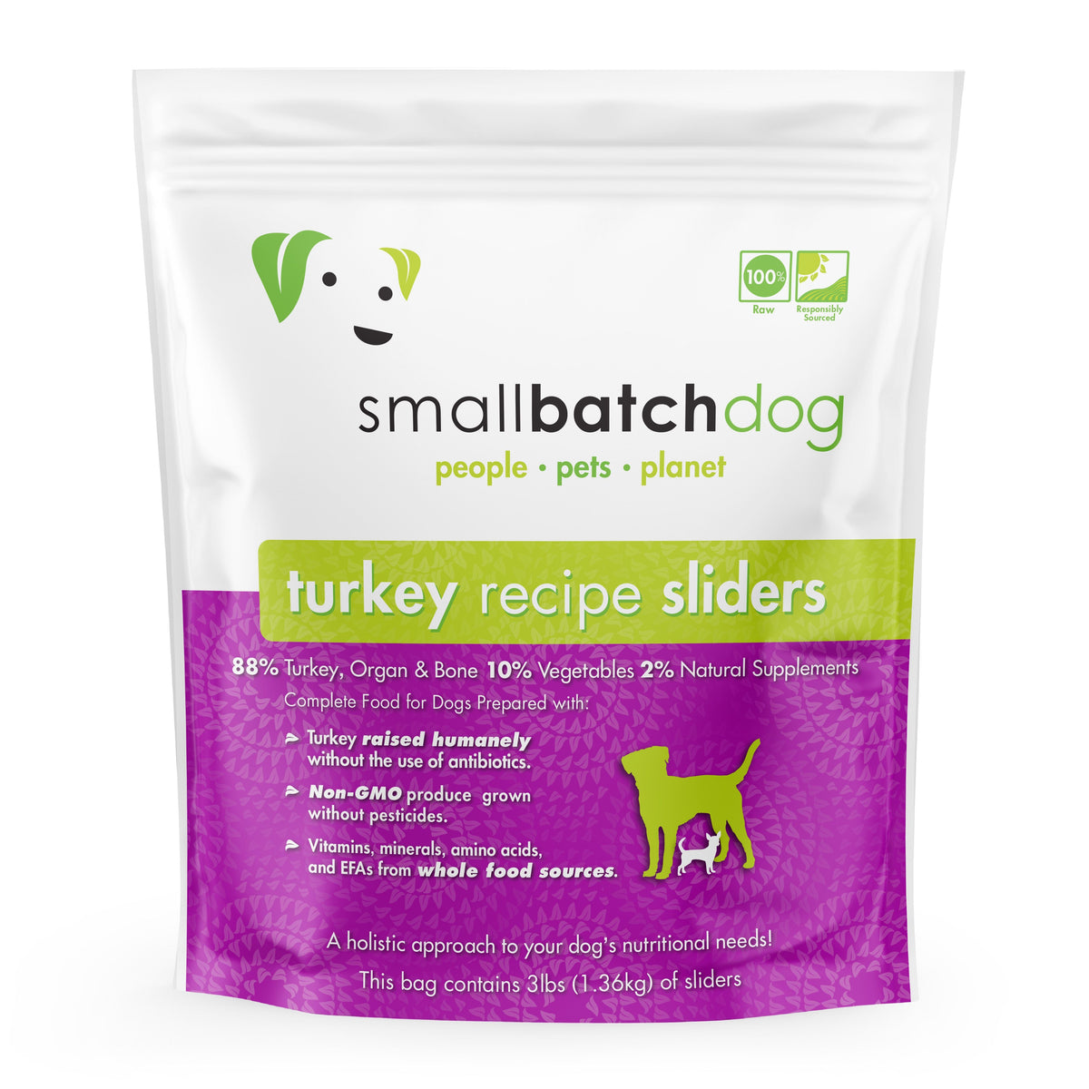 Small Batch Turkey Sliders Frozen Raw Dog Food