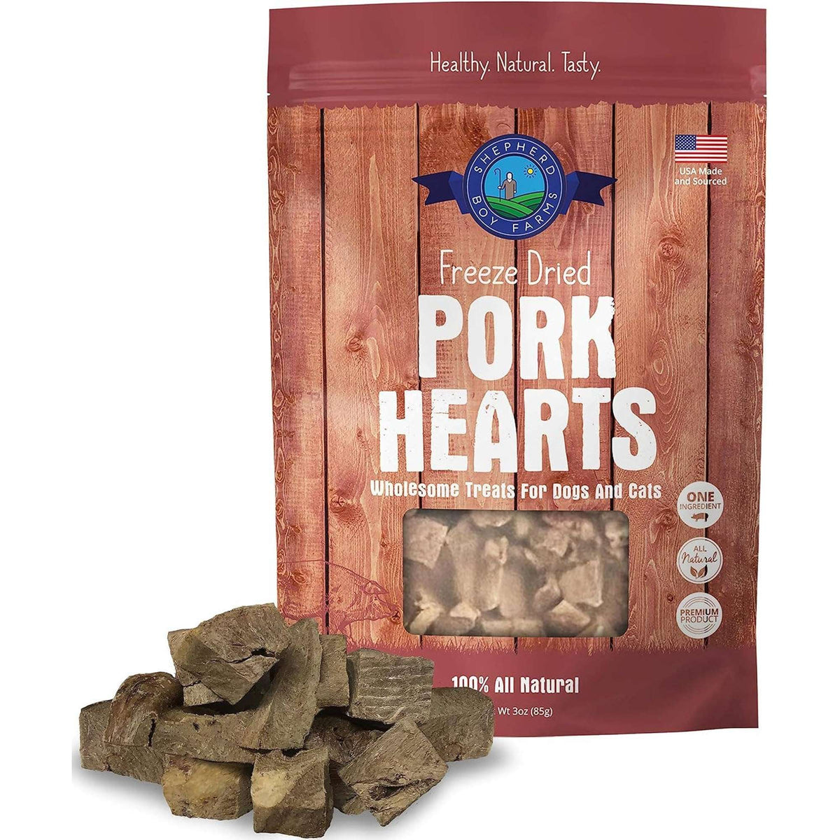 Shepherd Boy Farms Freeze-Dried Pork Heart Dog & Cat Treats