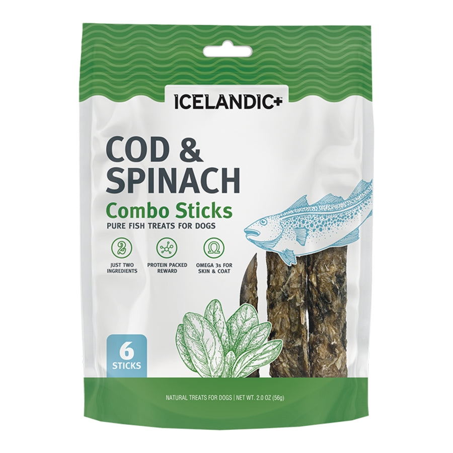 Icelandic+ Combo Sticks Cod &amp; Spinach Dog Treats