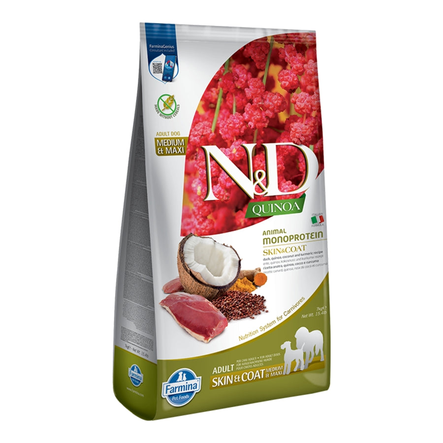 Farmina N&D Quinoa Grain Free Skin & Coat Duck, Coconut & Turmeric Medium & Maxi Dog Food
