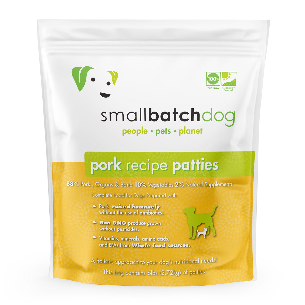 Small Batch Pork Patties Frozen Raw Dog Food