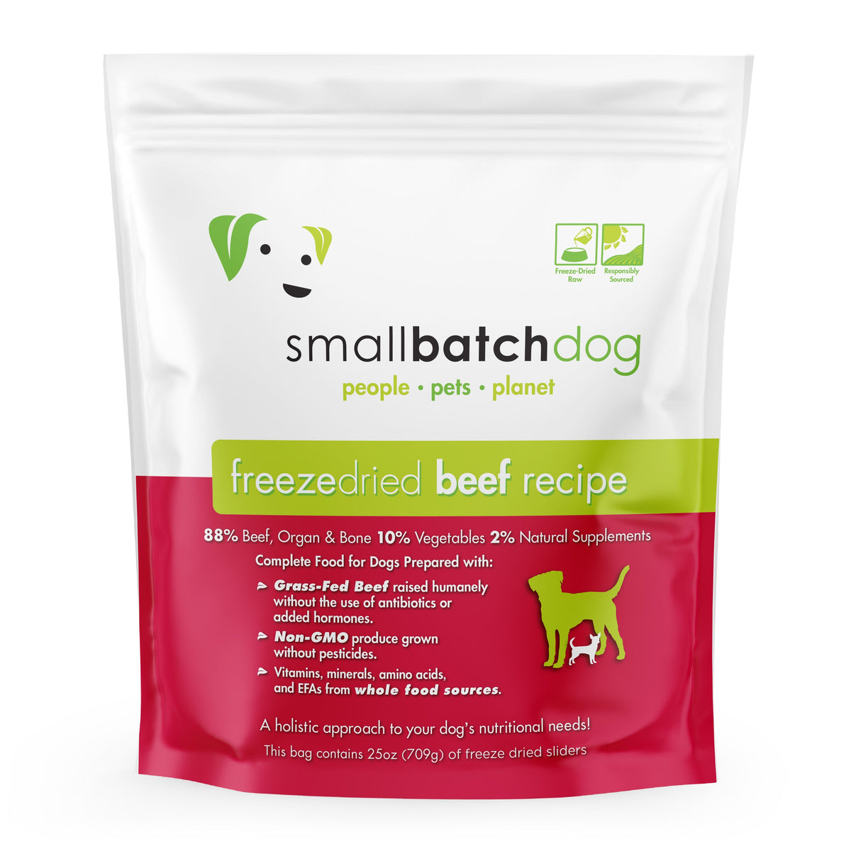 Small Batch Freeze-Dried Raw Beef Sliders Dog Food
