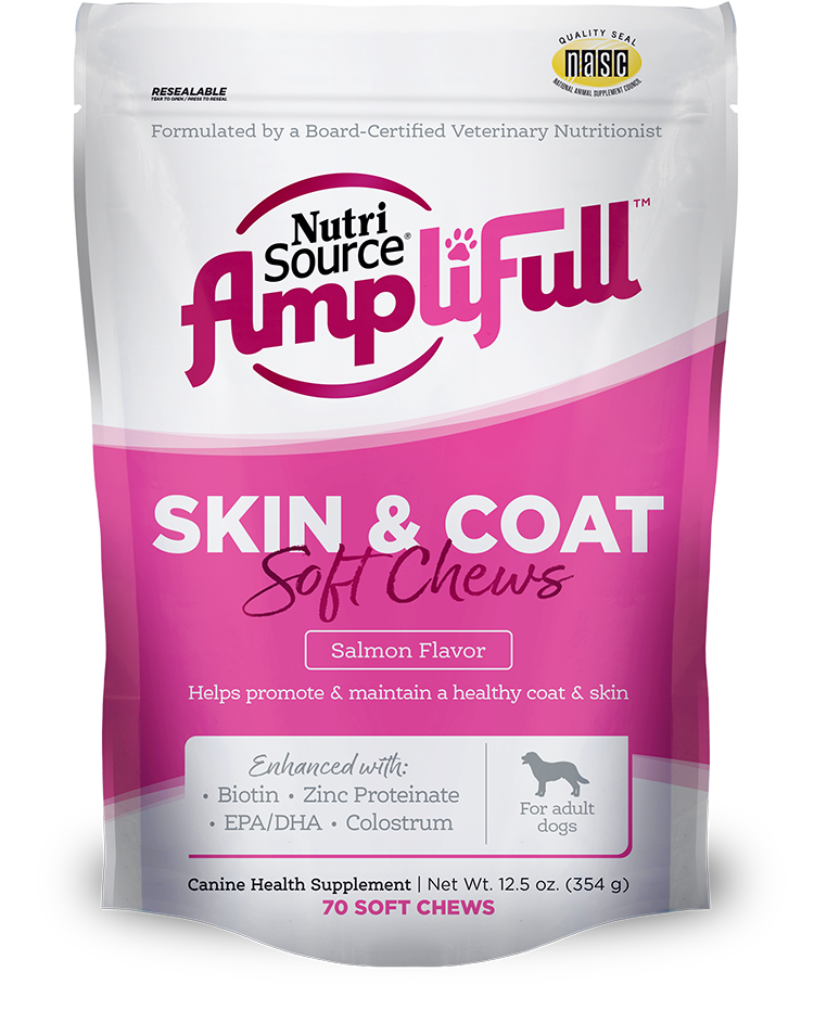 NutriSource Amplifull Skin &amp; Coat Soft Chews Dog Supplements