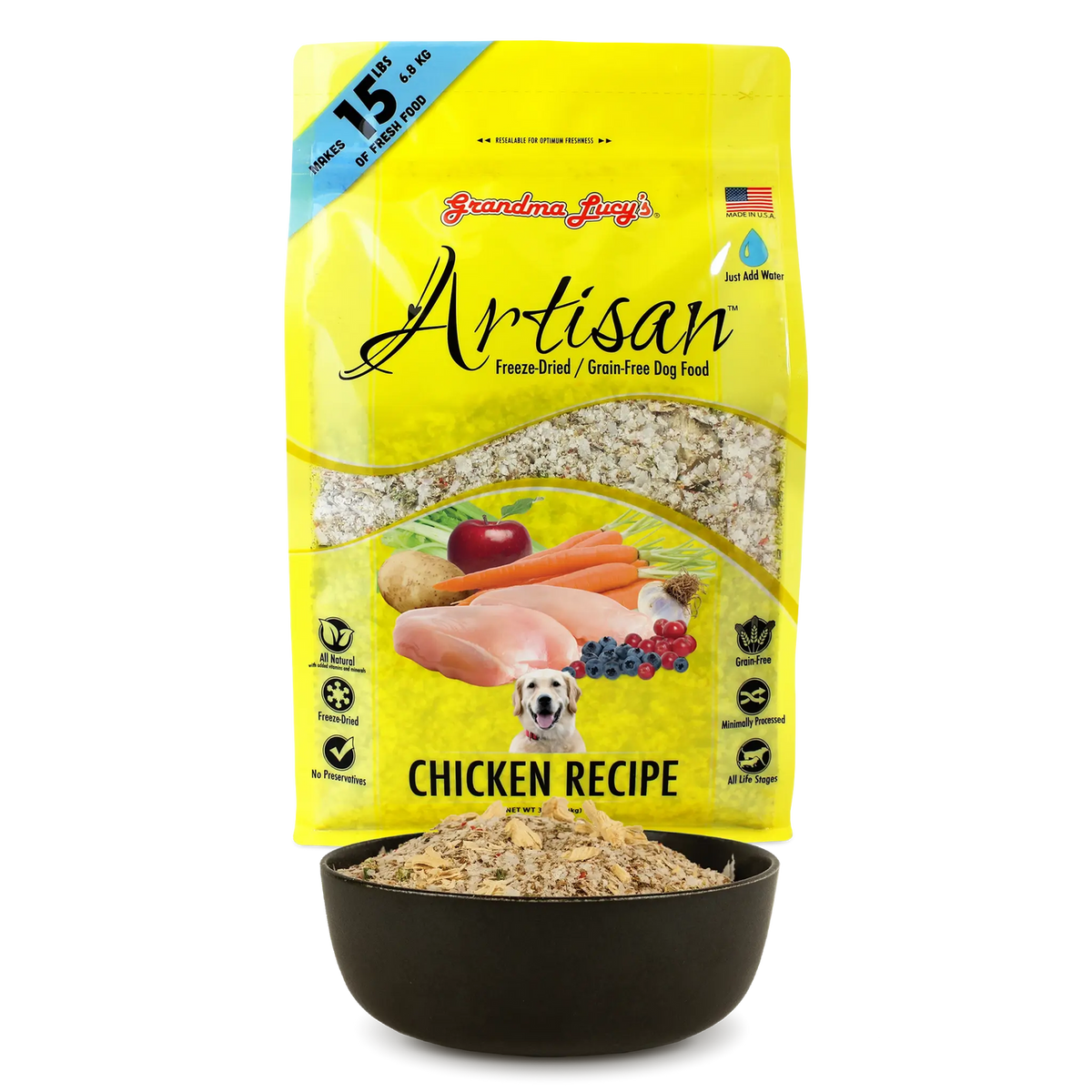 Grandma Lucy's Artisan Freeze-Dried Chicken Recipe Dog Food