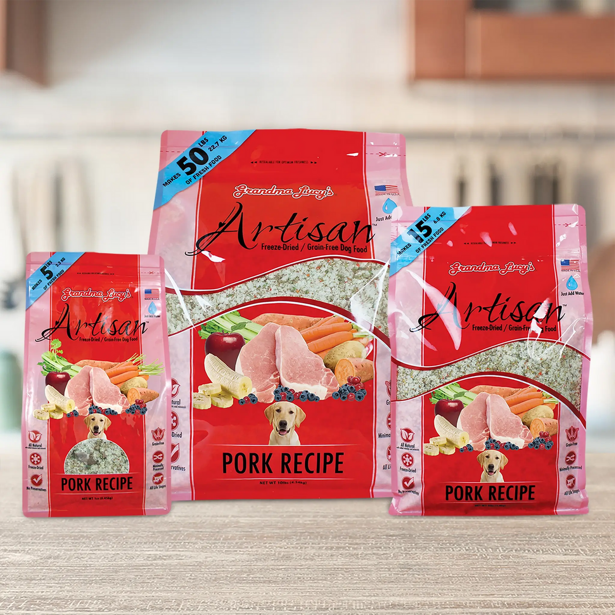 Grandma Lucy's Artisan Freeze-Dried Pork Recipe Dog Food