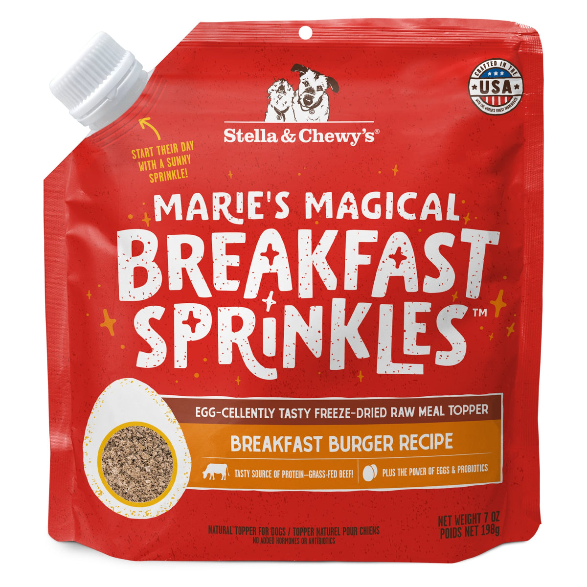 Stella &amp; Chewy&#39;s Marie&#39;s Magical Breakfast Sprinkles Breakfast Burger Recipe Freeze-Dried Meal Topper for Dogs