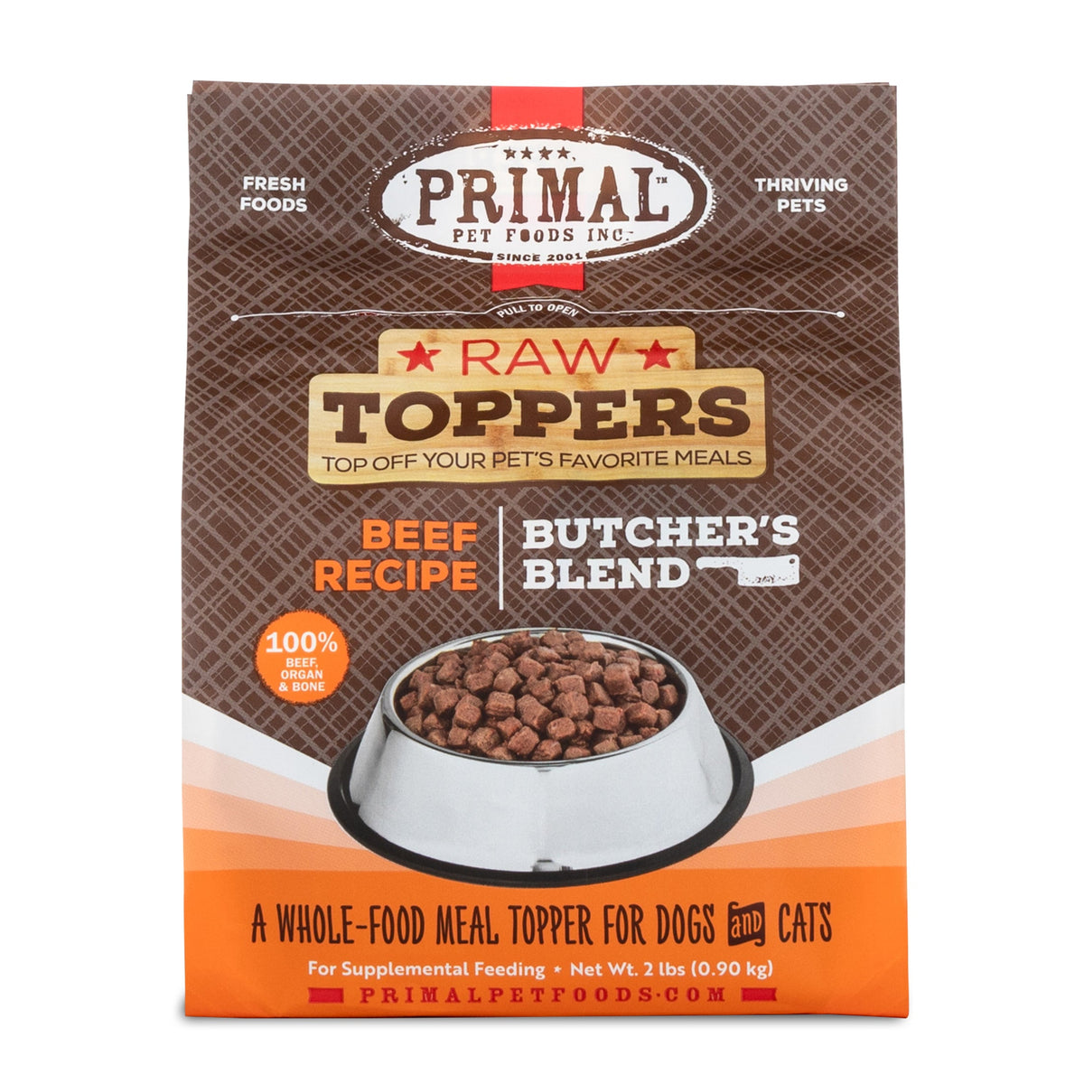 Primal Butcher&#39;s Blend Beef Frozen Raw Dog &amp; Cat Meal Topper