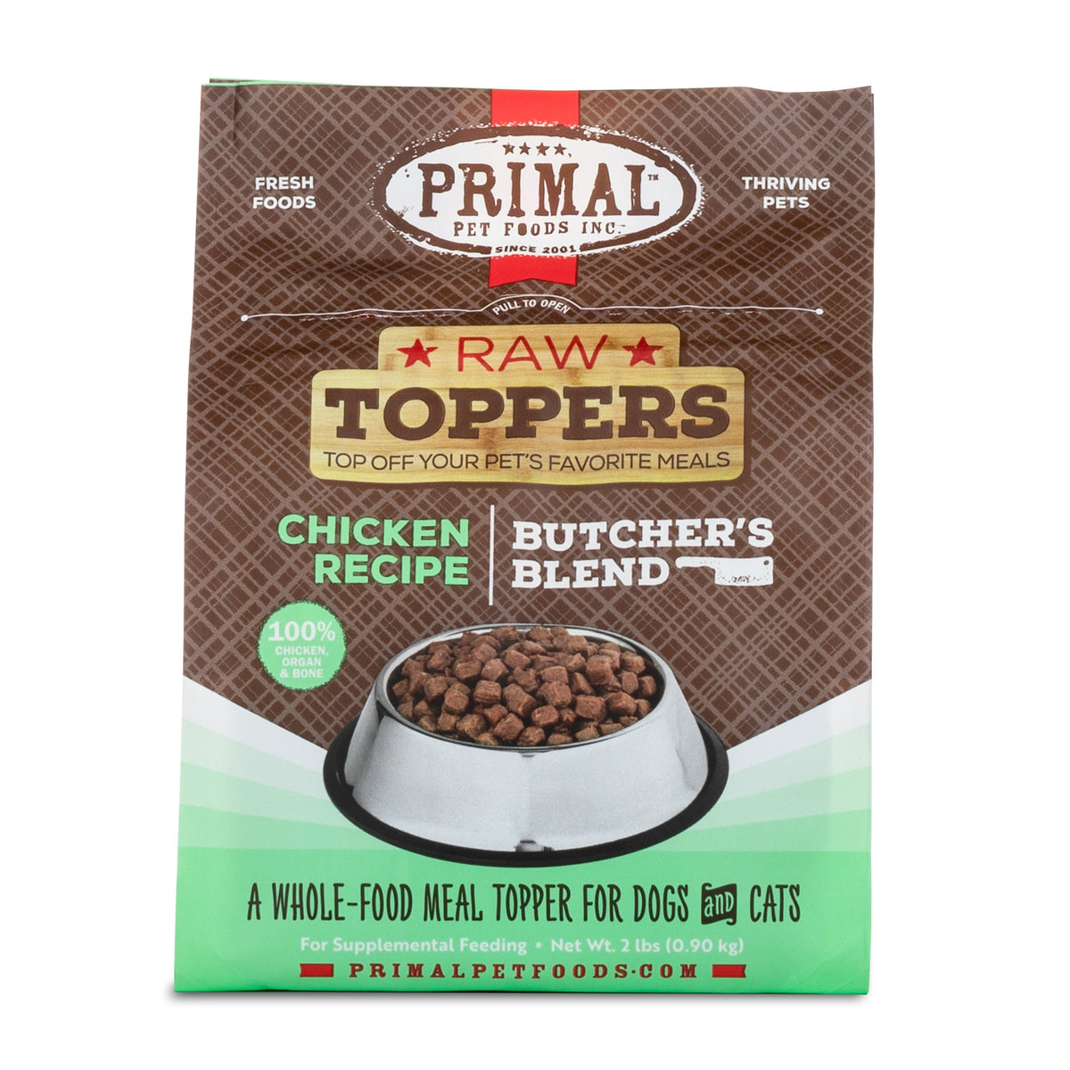 Primal Butcher&#39;s Blend Chicken Frozen Raw Dog &amp; Cat Meal Topper