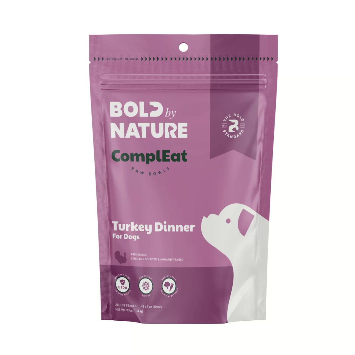 Bold by Nature ComplEat Turkey Dinner Frozen Raw Food for Dogs