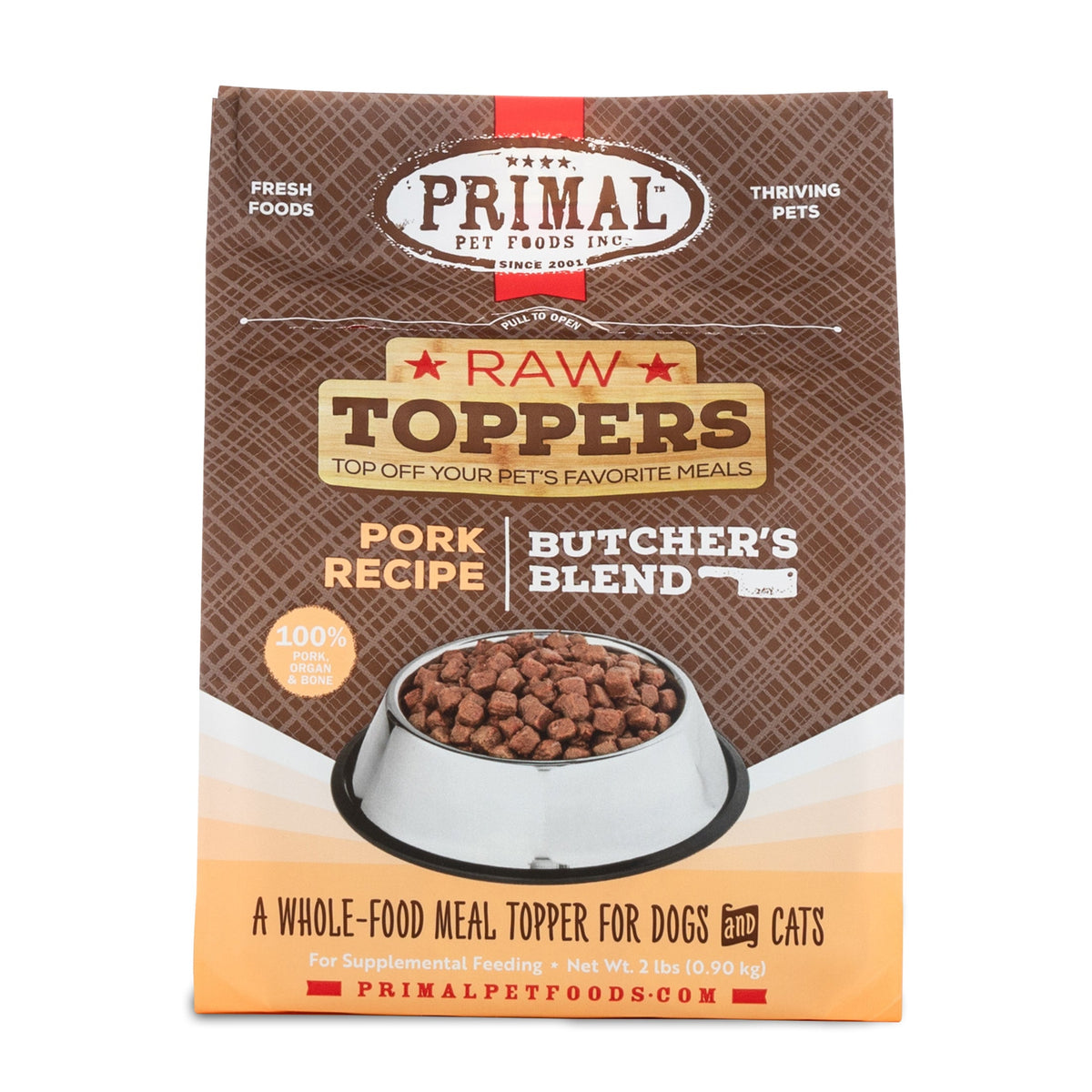 Primal Butcher&#39;s Blend Pork Frozen Raw Dog &amp; Cat Meal Topper
