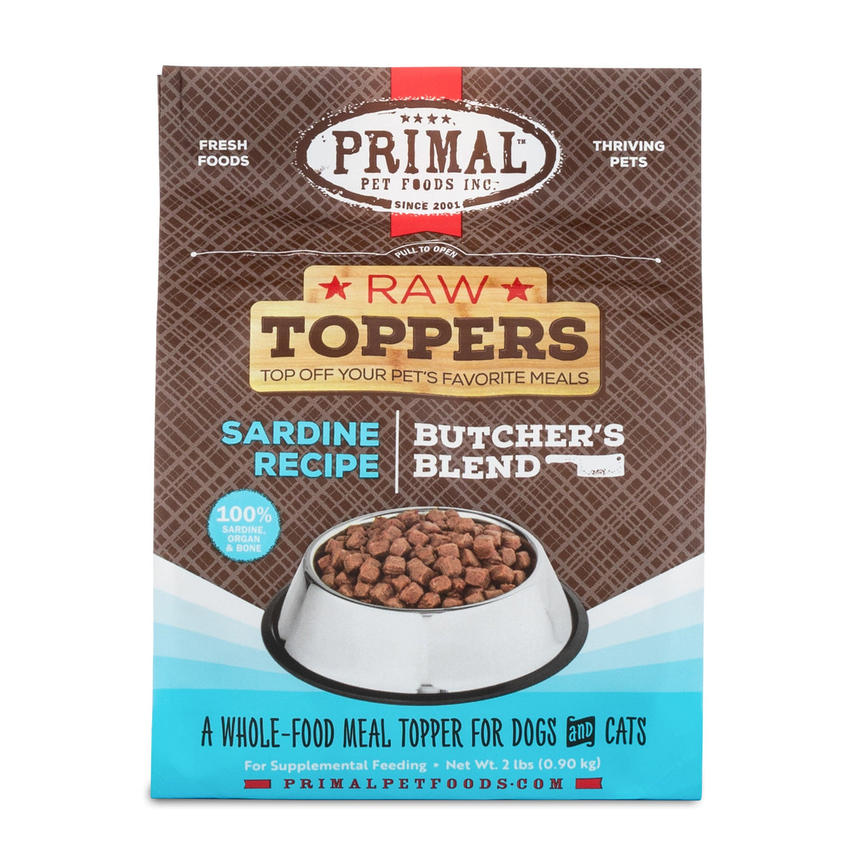 Primal Butcher&#39;s Blend Sardine Frozen Raw Dog &amp; Cat Meal Topper