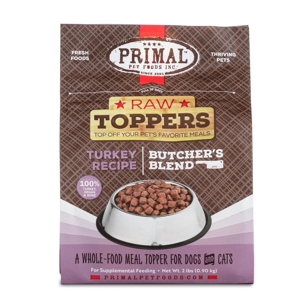 Primal Butcher&#39;s Blend Turkey Frozen Raw Dog &amp; Cat Meal Topper