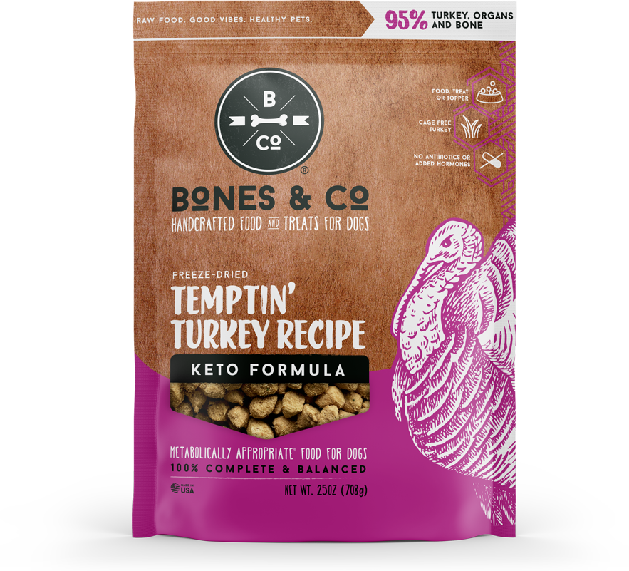 The Bones &amp; Co Freeze-Dried Raw Temptin&#39; Turkey Dog Food