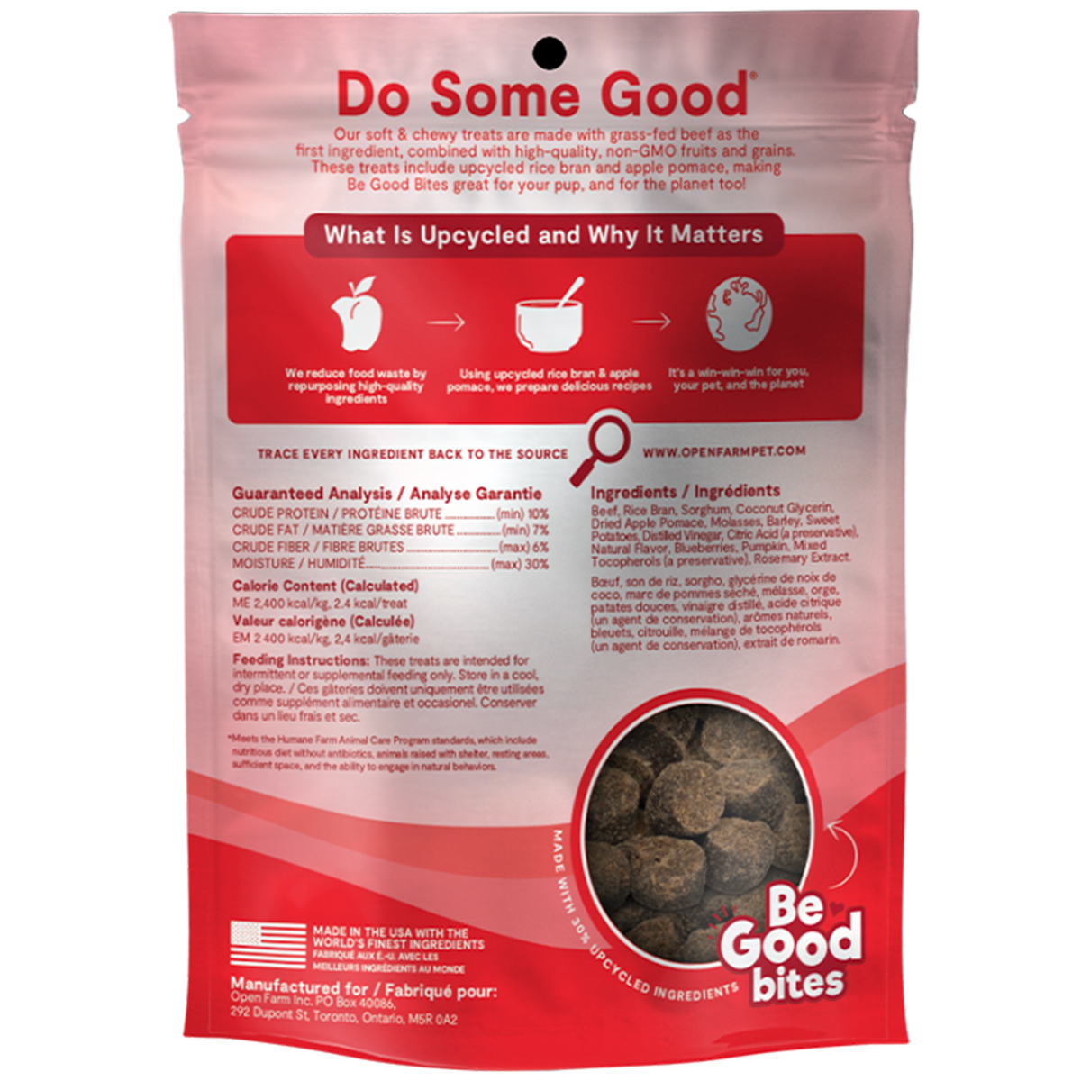 Open Farm Be Good Bites Soft &amp; Chewy Grass-Fed Beef Dog Treats