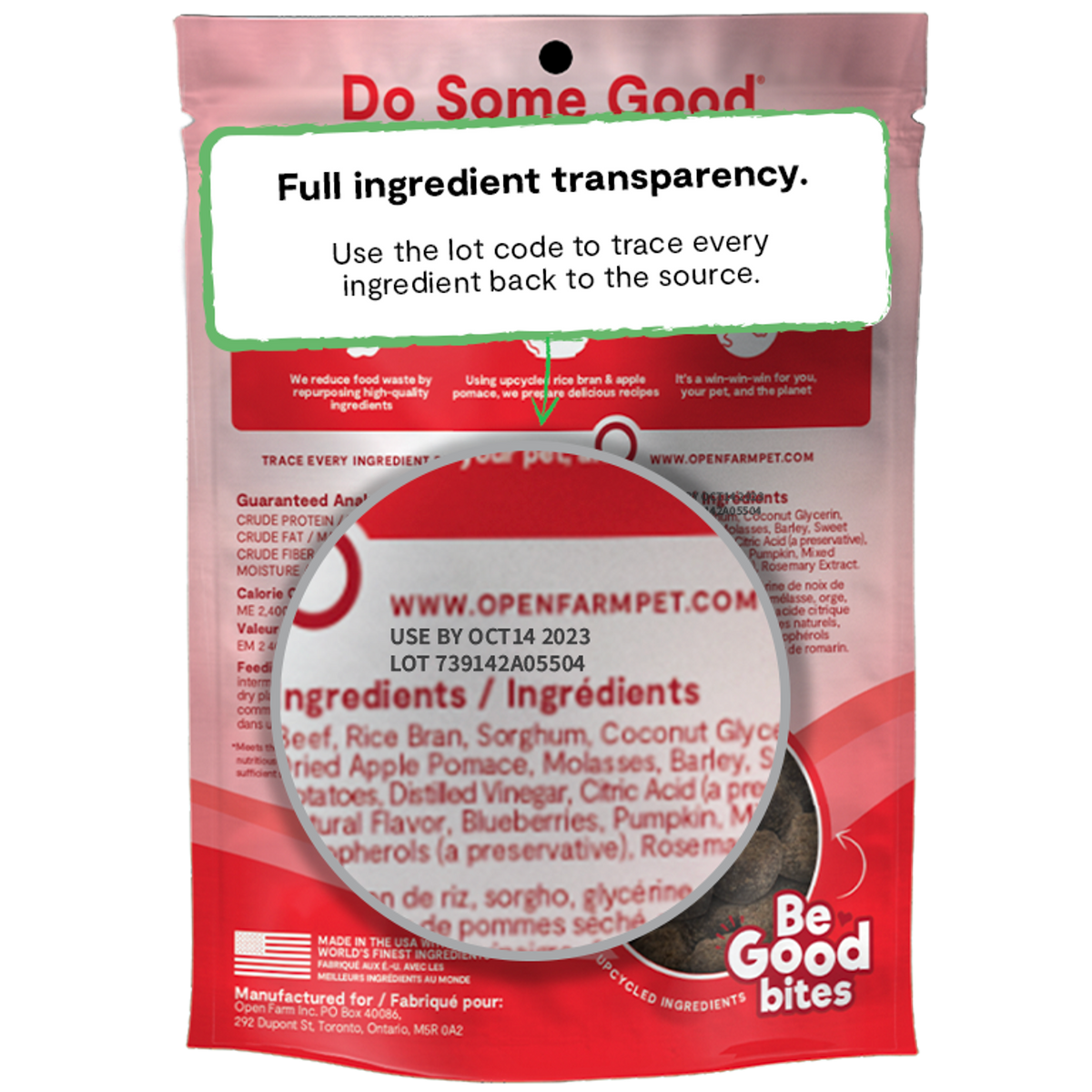 Open Farm Be Good Bites Soft &amp; Chewy Grass-Fed Beef Dog Treats