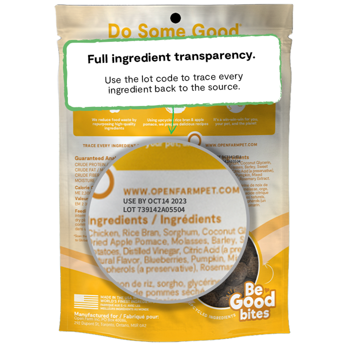 Open Farm Be Good Bites Soft &amp; Chewy Chicken Treats
