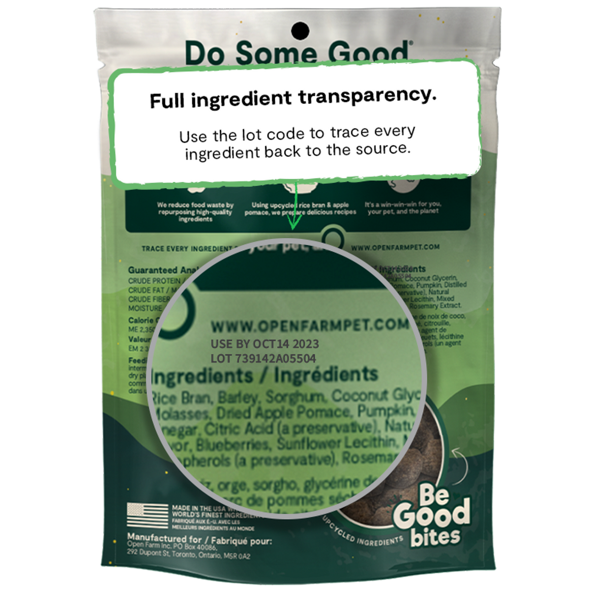 Open Farm Be Good Bites Soft &amp; Chewy Plant Recipe with Pumpkin Dog Treats