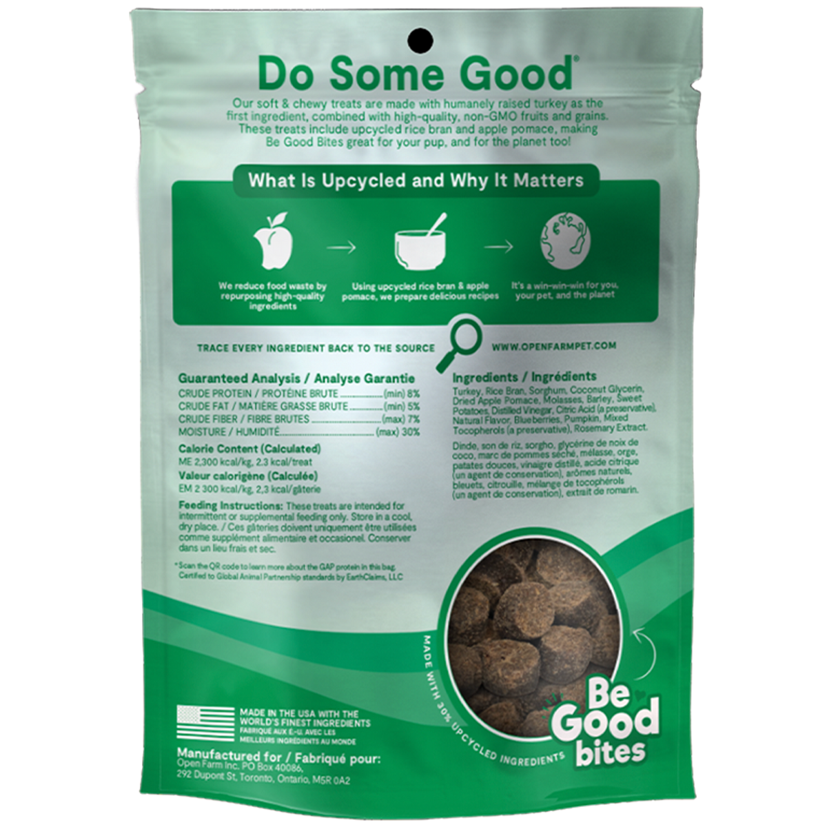 Open Farm Be Good Bites Soft &amp; Chewy Turkey Dog Treats