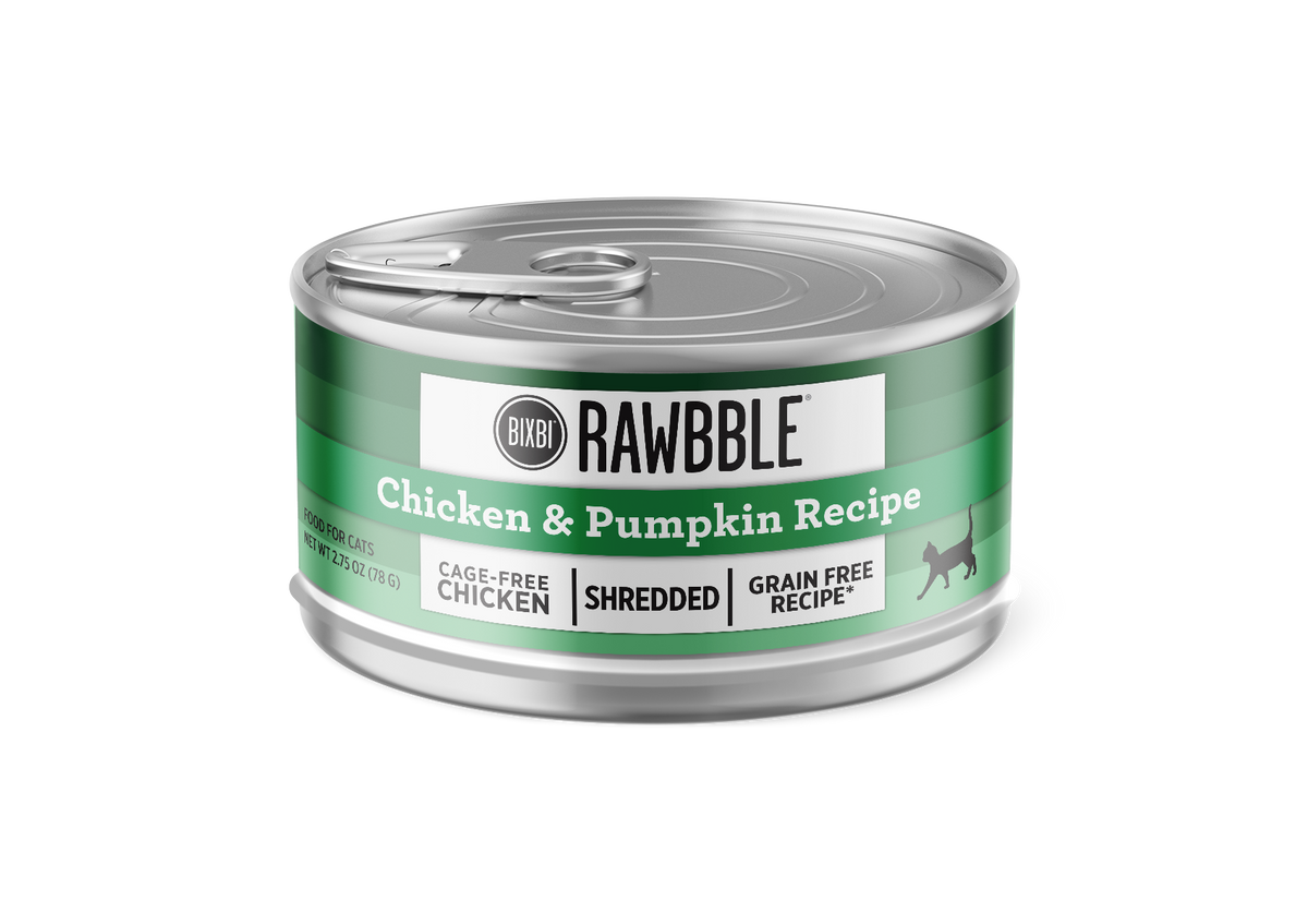 Bixbi Rawbble Shredded Grain Free Chicken &amp; Pumpkin Canned Cat Food
