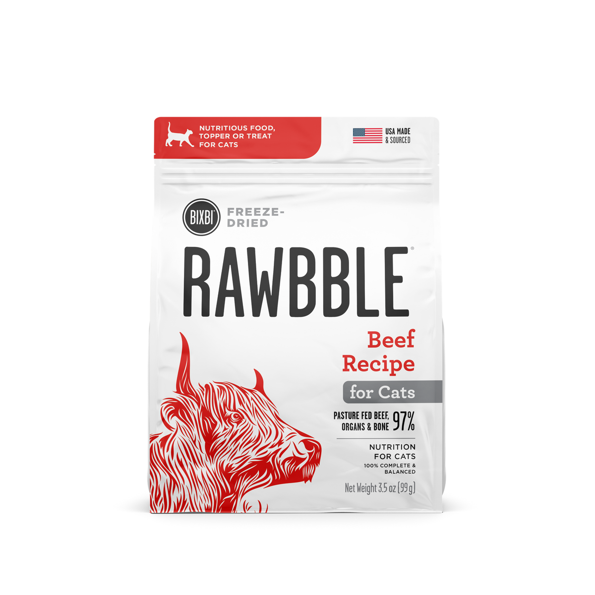 Bixbi Rawbble Freeze-Dried Grain Free Beef Cat Food
