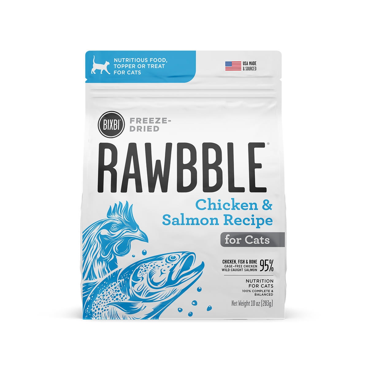 Bixbi Rawbble Freeze-Dried Grain Free Chicken &amp; Salmon Cat Food
